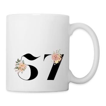 Blumen zum 57-jährigen Jubiläum (Geschenk von 57 Jahren) - Tasse - Weiß - Rechts