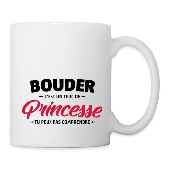 Bouder et princesse / humour enfant fille - Mug blanc - blanc - Droite