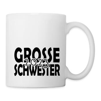 Große Schwester 2023, Geschwister kriegen - Tasse - Weiß - Rechts