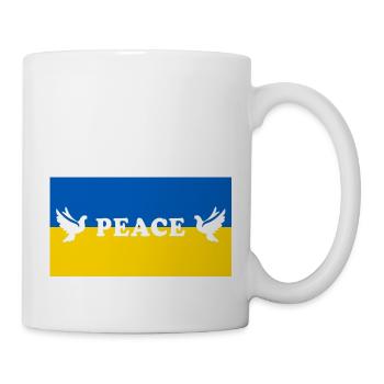 Peace Ukraine Krieg Russland Friedenstauben Spruch - Tasse - Weiß - Rechts