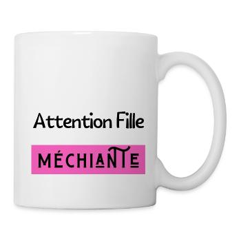 attention fille méchiante - Mug blanc - blanc - Droite