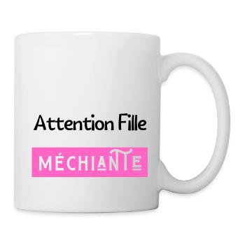 attention fille méchiante - Mug blanc - blanc - Droite