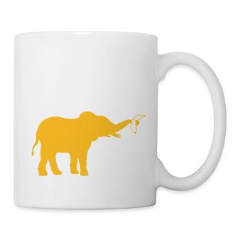 Banana Elephant Silhouette Fruit - Mug - white - Right