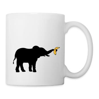 Large Banana Elephant Silhouette - Mug - white - Right