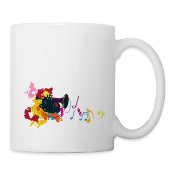 Trompete Notenschlüssel Sol Fancy - Tasse - Weiß - Rechts