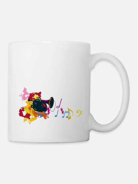 Trompete Notenschlüssel Sol Fancy - Tasse - Weiß