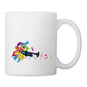 Trompete Notenschlüssel Sol Fancy - Tasse - Weiß - Rechts