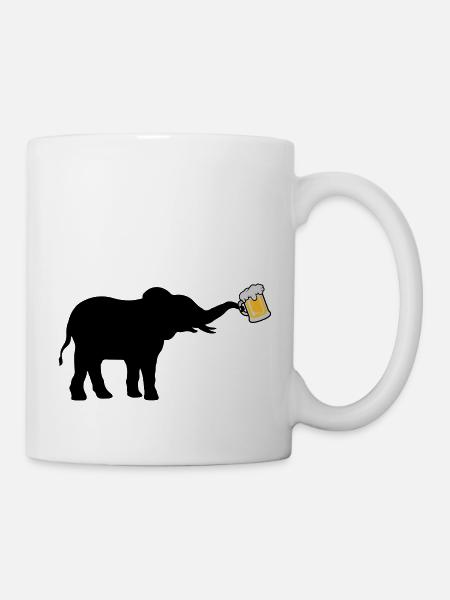 Bier Krug Elefant cool - Tasse - Weiß