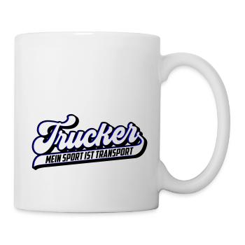Trucker Mein Sport ist Transport | Farben änderbar - Tasse - Weiß - Rechts