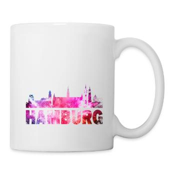 Hamburg Deutschland Stadt Skyline Schrift Splash - Tasse - Weiß - Rechts
