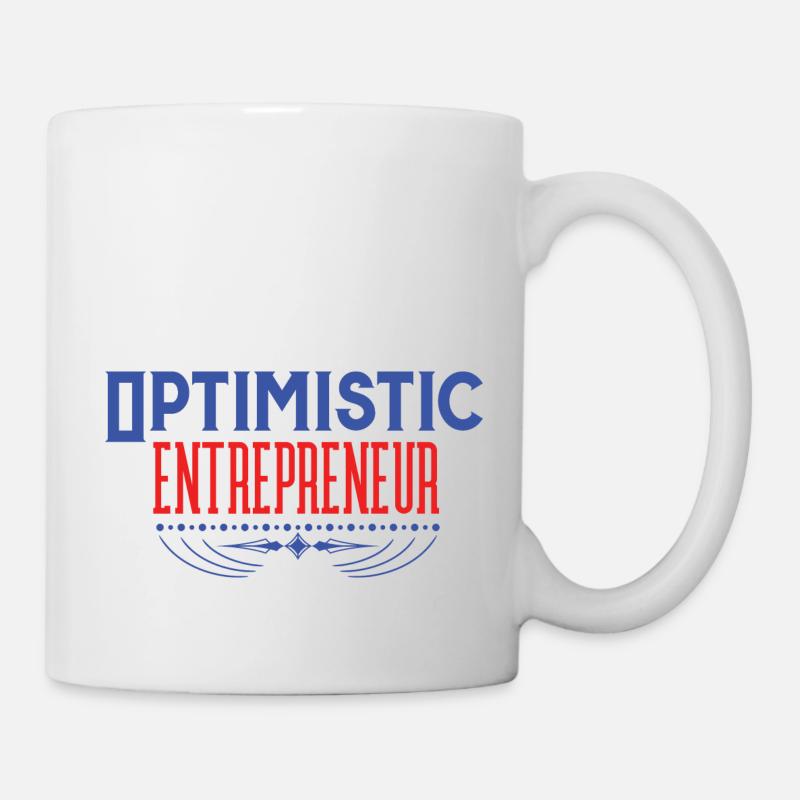 Optimistic Entrepreneur, clean vintage text - Mug - white