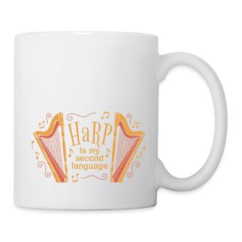Harp Music Instrument Harp Player Harp Teacher - Mug - white - Right