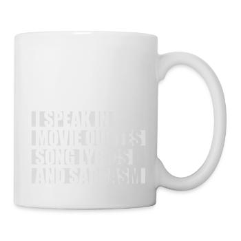 parler des paroles et du sarcasme - Mug blanc - blanc - Droite
