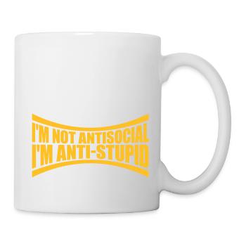 not antisocial anti stupid - Tasse - Weiß - Rechts