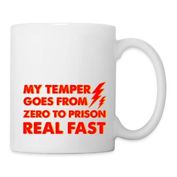 Mon tempérament passe de zéro à la prison très rapidement 2 - Mug blanc - blanc - Droite