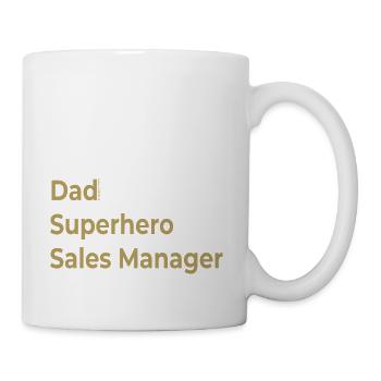 dad superhero sales manager and you - Spruch - Tasse - Weiß - Rechts