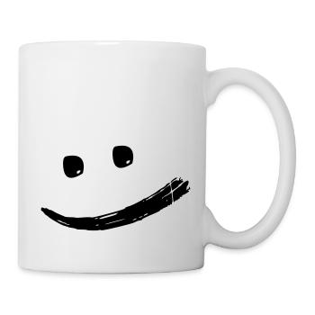 Joyeux créatif cool rieur vecteur de visage - Mug blanc - blanc - Droite