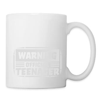 avertissement citation officielle d’adolescent - Mug blanc - blanc - Droite