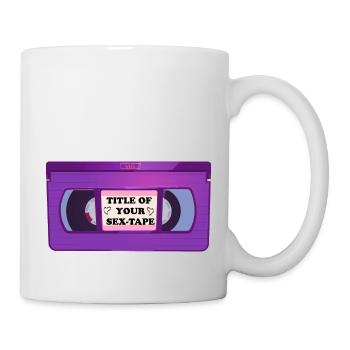 Titre de votre sextape drôle de conception de cassette VHS - Mug blanc - blanc - Droite
