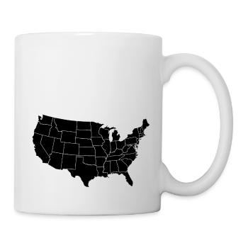 United States Of Amrica Black Patchwork Map - Mug - white - Right