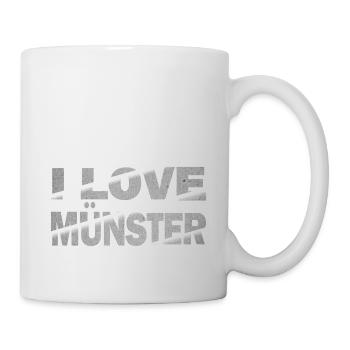 Münster Deutschland Stadt Schrift Skyline I Love - Tasse - Weiß - Rechts