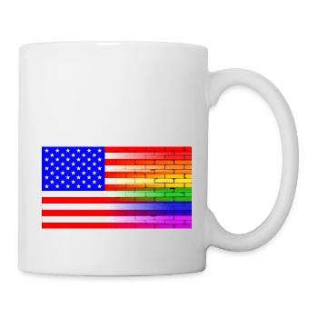 Gay Rainbow Wall American Flag - Mug - white - Right