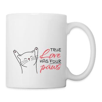 Wahre liebe hat vier Pfoten - Tasse - Weiß - Rechts