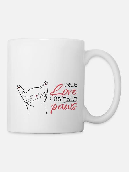 Wahre liebe hat vier Pfoten - Tasse - Weiß