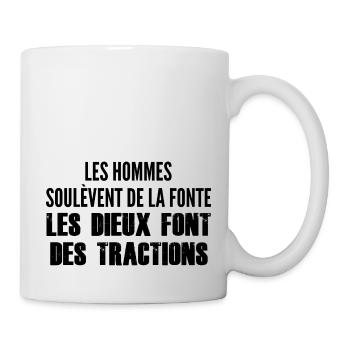 humour traction / sport muscu - Mug blanc - blanc - Droite