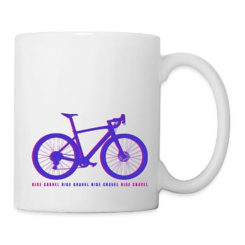 Gravel Bike Lila Rennrad Fahrrad lustiges Geschenk - Tasse - Weiß - Rechts