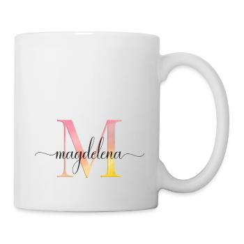 M | Monogramme | Nom | Magdalena | Aquarelle - Mug blanc - blanc - Droite