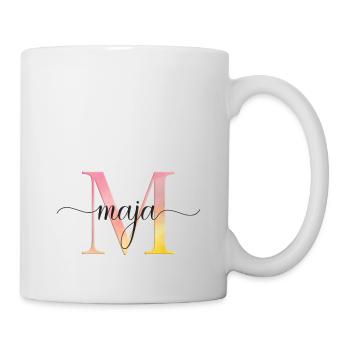 M | Monogramm | Name |Maja |Watercolor - Tasse - Weiß - Rechts