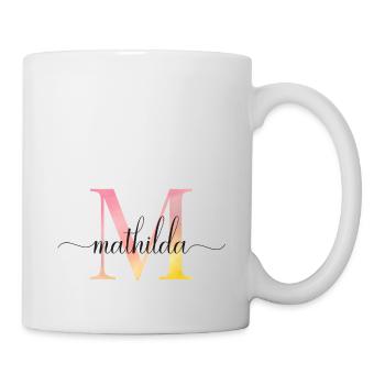 M | Monogramme | Nom | Mathilda | Aquarelle - Mug blanc - blanc - Droite