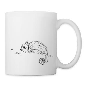 Chamäleon Line Art - Tasse - Weiß - Rechts