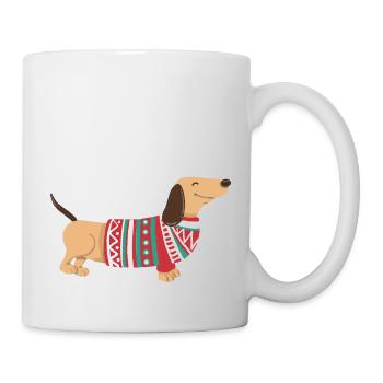 Funny Christmas Dachshund Christmas Dachshund Dog - Mug - white - Right
