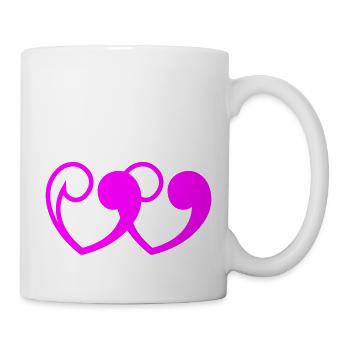 Herz Gänsefüßchen - Tasse - Weiß - Rechts