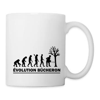 evolution bûcheron / cadeau humour bucheron - Mug blanc - blanc - Droite