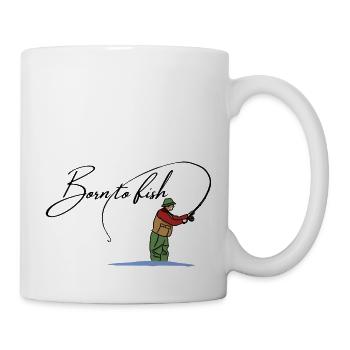 Born to fish - Tasse - Weiß - Rechts