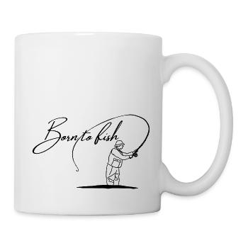 Born to fish - Tasse - Weiß - Rechts