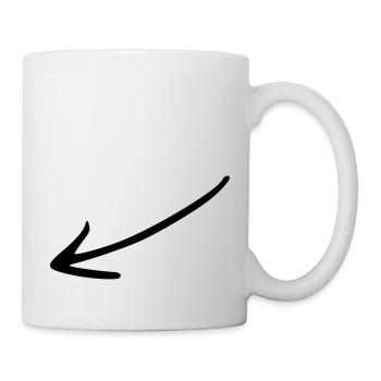 Flèche dessin croquis noir - Mug blanc - blanc - Droite