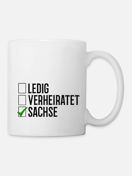 Sachsen Verheiratet Ledig - Tasse - Weiß