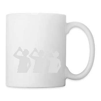Silhouette 3 Freunde Bier - Tasse - Weiß - Rechts