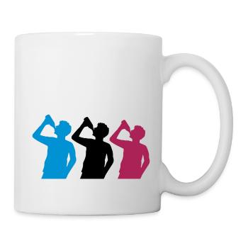 3 Freunde Bier trinken - Tasse - Weiß - Rechts