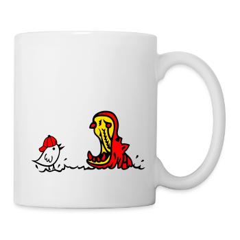 Hippopotame et moineau - Mug blanc - blanc - Droite