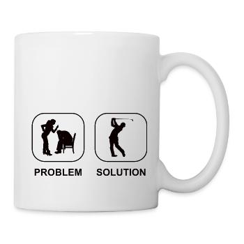 Golf Golfschläger Golfspielerin Spruch Golfball - Tasse - Weiß - Rechts