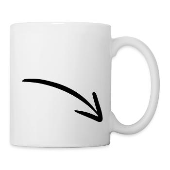 Flèche dessin croquis noir - Mug blanc - blanc - Droite