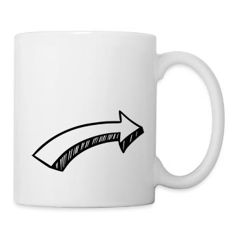 Arrow drawing sketch black - Mug - white - Right