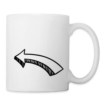 Flèche dessin croquis noir - Mug blanc - blanc - Droite