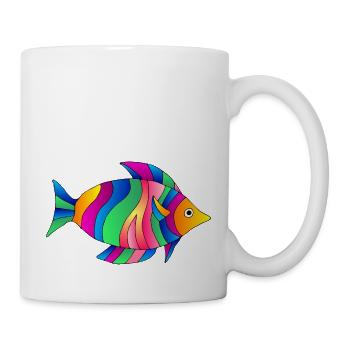 Bunte Fische - Tasse - Weiß - Rechts