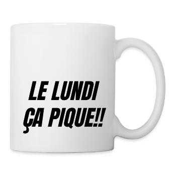 Le lundi ça pique - Mug blanc - blanc - Droite